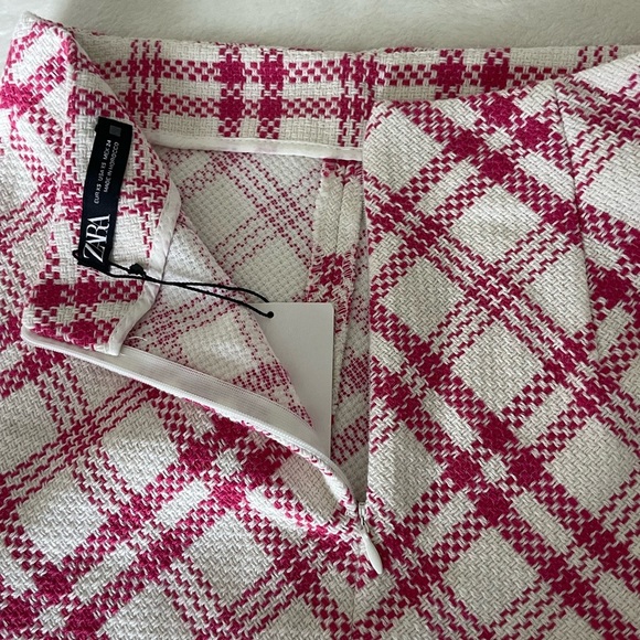 Zara Plaid Tweed High Waisted Mini Skirt - Picture 7 of 8